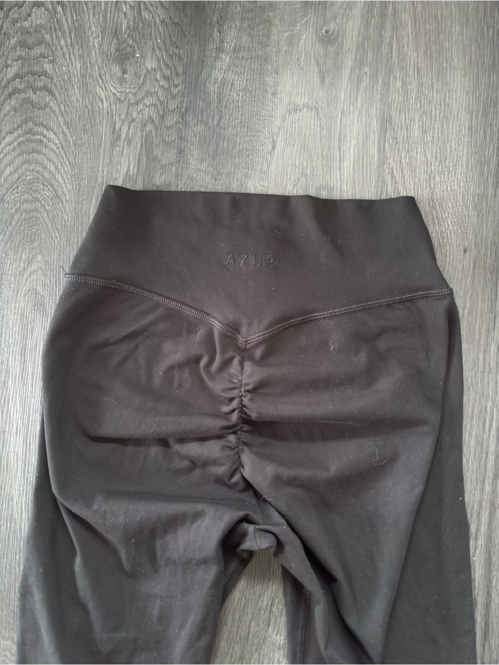 Azur Black High-Rise Ruched Leggings